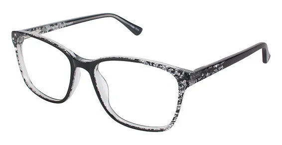 New Jill Stuart JS345-2 Black Crystal Square Women 53-16-135 Eyeglasses Frame
