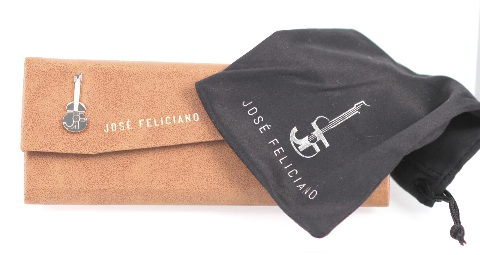 NEW JOSE FELICIANO Triangular Eyeglass Case, Pouch Case & Microfiber Cloth - $10