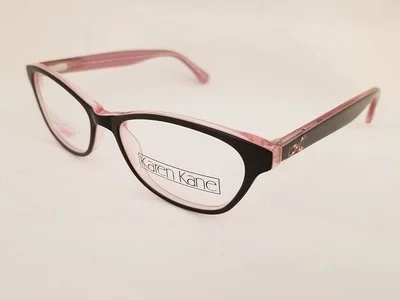 new KAREN KANE Claudia eyeglasses Frame Black Pink 52mm Cat Eye Fight Cancer