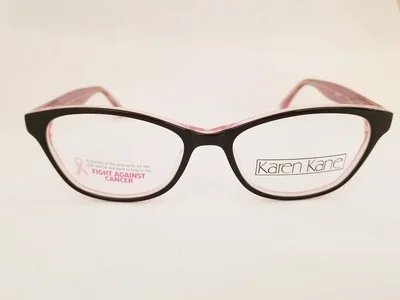 new KAREN KANE Claudia eyeglasses Frame Black Pink 52mm Cat Eye Fight Cancer 2