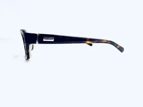 New Kate Spade NY Brown Amber Cat Eye Gold Glitter Glasses Rana/P/S VW 54 16 130 3