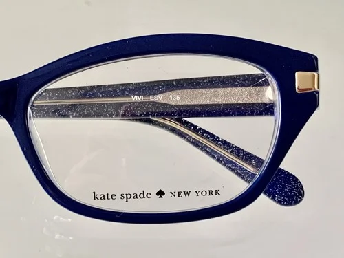 NEW Kate Spade Vivi ESV Womens Eyeglasses Frames Sparkly Blue 51-16-135 Lot Z