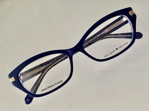 NEW Kate Spade Vivi ESV Womens Eyeglasses Frames Sparkly Blue 51-16-135 Lot Z 4