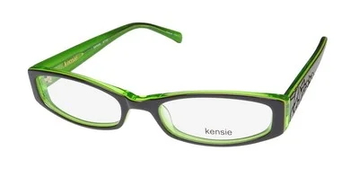 NEW KENSIE ARTSY EYEWEAR PU RECTANGULAR FULL-RIM BLACK PLASTIC 47-16-130
