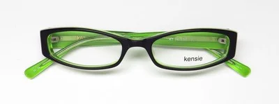 NEW KENSIE ARTSY EYEWEAR PU RECTANGULAR FULL-RIM BLACK PLASTIC 47-16-130 2