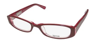 NEW KENSIE CREATIVE EYEGLASS FRAME 49-17-135 RED DESIGNER PLASTIC LS WOMENS