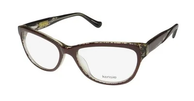 NEW KENSIE LACE EYEGLASSES 49-15-130 PLASTIC BROWN BR FULL-RIM CAT EYE WOMENS