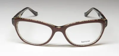 NEW KENSIE LACE EYEGLASSES 49-15-130 PLASTIC BROWN BR FULL-RIM CAT EYE WOMENS 3