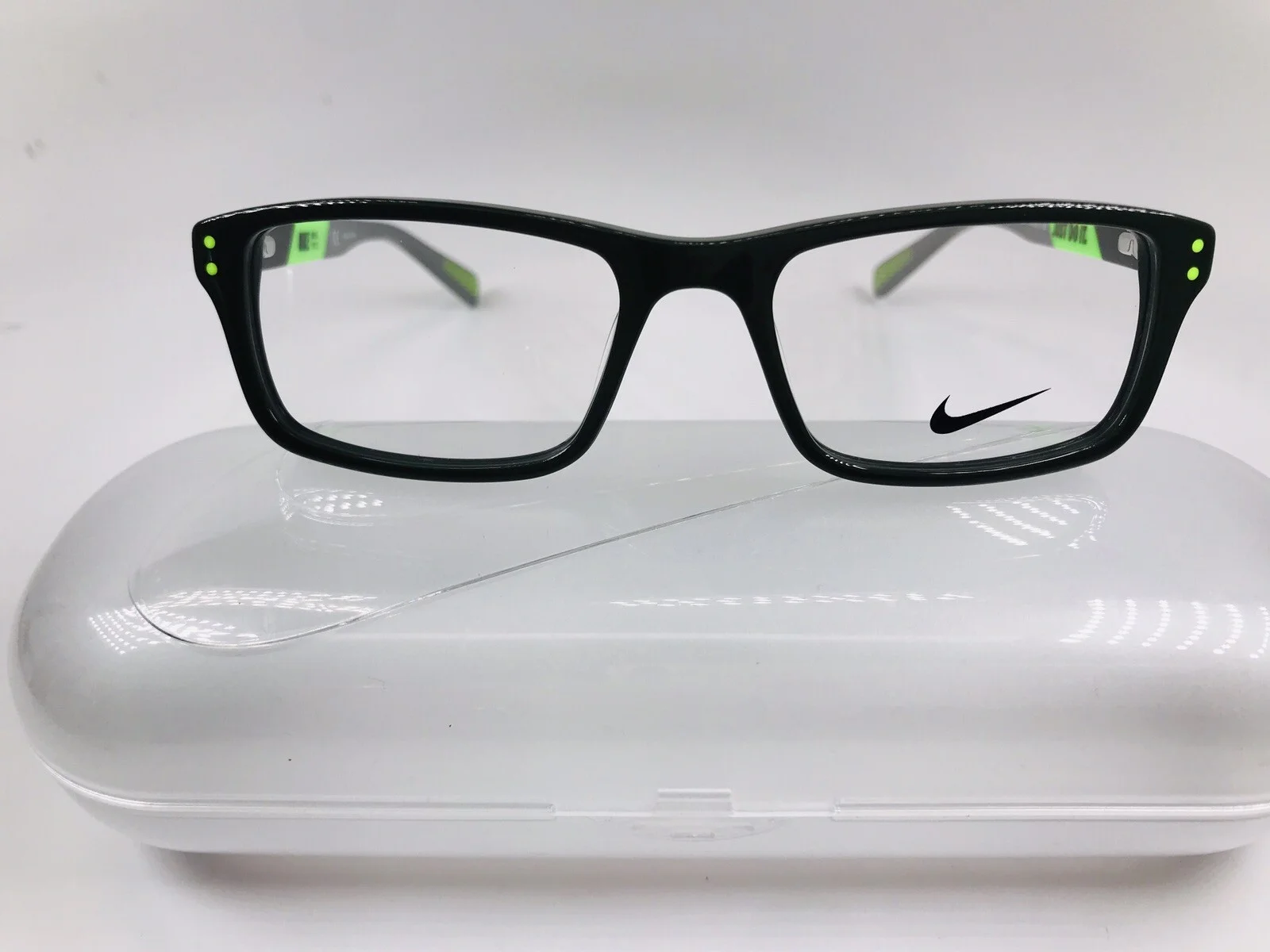 New KIDS NIKE 5537 300 Cargo Khaki & Flash Lime Eyeglasses 47mm with Nike Case 2