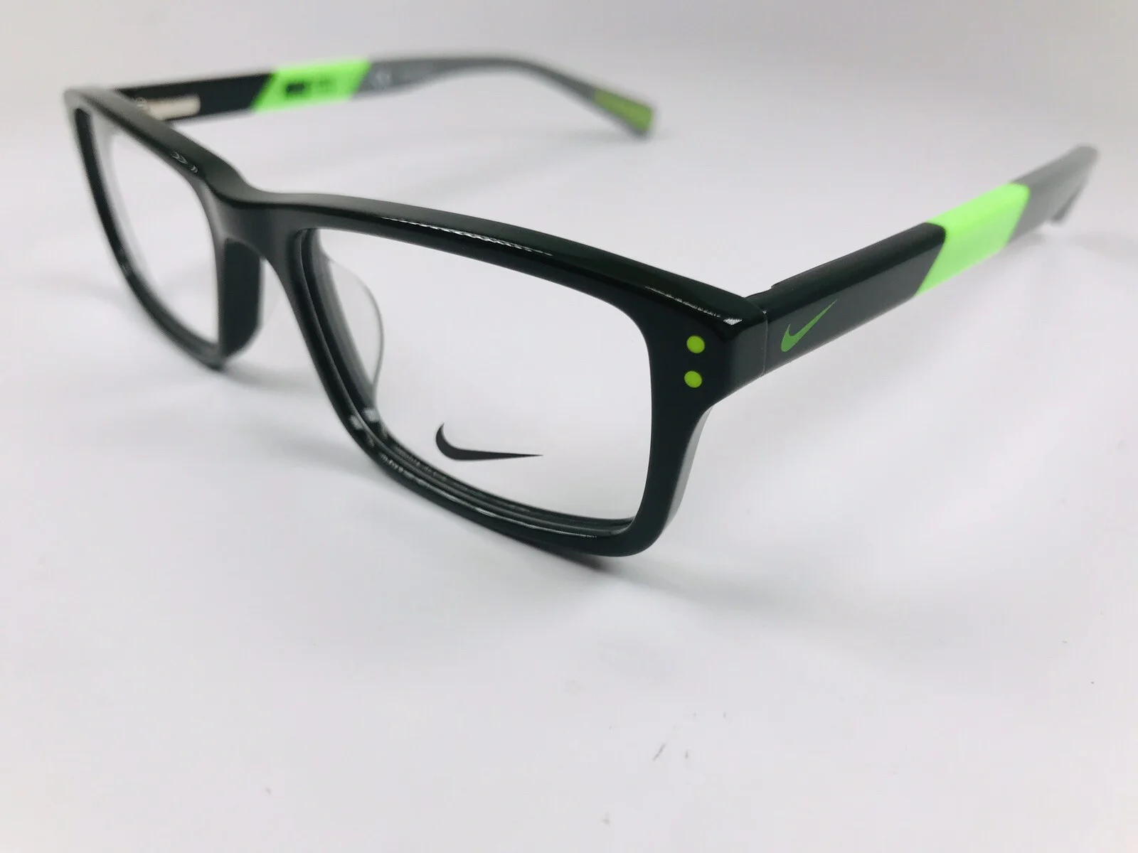 New KIDS NIKE 5537 300 Cargo Khaki & Flash Lime Eyeglasses 47mm with Nike Case 4