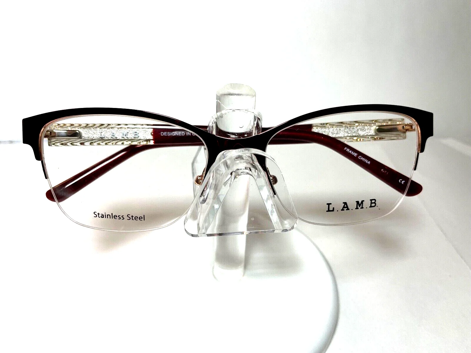 NEW LAMB EYEGLASSES by Gwen Stefani LA091 GOLD BLACK w/LAMB CASE 2