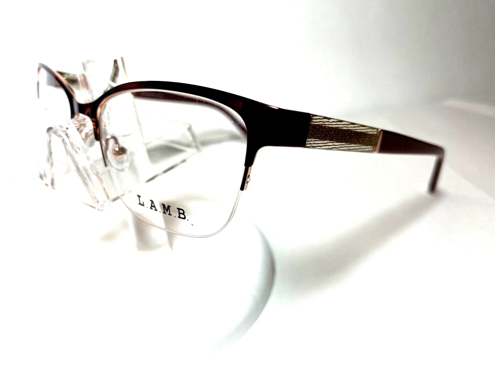 NEW LAMB EYEGLASSES by Gwen Stefani LA091 GOLD BLACK w/LAMB CASE 3