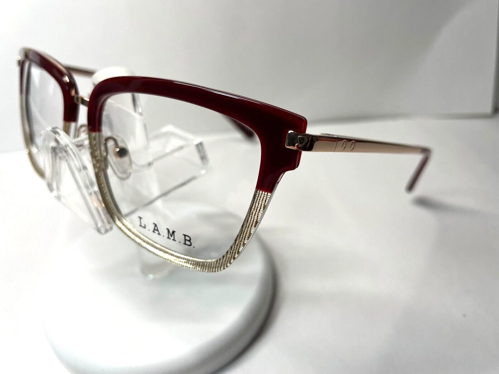 NEW LAMB EYEGLASSES by Gwen Stefani LAUF073 BURGUNDY GOLD w/ LAMB CASE 2