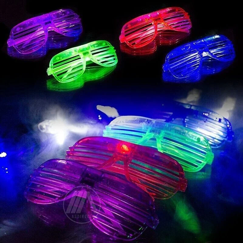 New Light Up Flashing Christmas Eye Glasses Holiday Multi-Color Bulbs Novelty