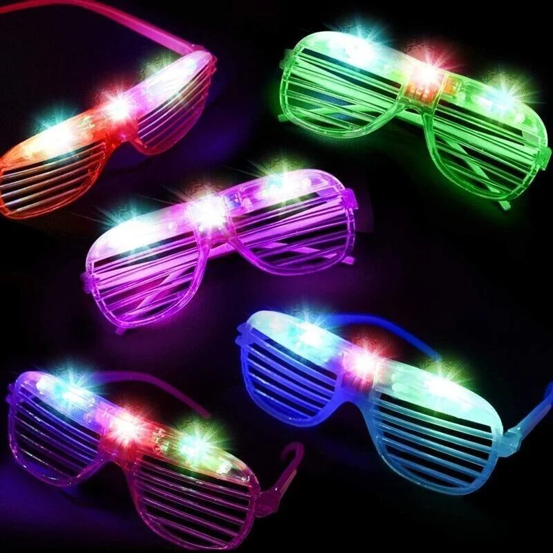 New Light Up Flashing Christmas Eye Glasses Holiday Multi-Color Bulbs Novelty 3