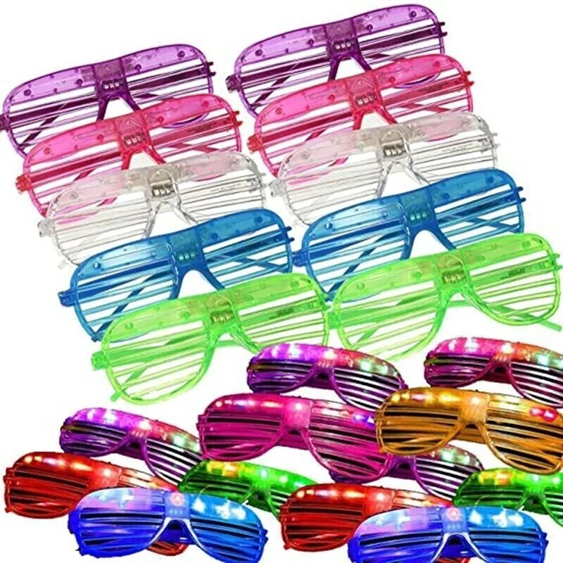 New Light Up Flashing Christmas Eye Glasses Holiday Multi-Color Bulbs Novelty 4