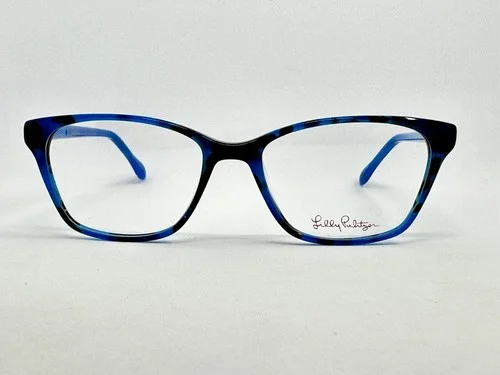 NEW Lilly Pulitzer Lindley Blue Marble 50.16.135 Women’s Eyeglass Frames W/Case