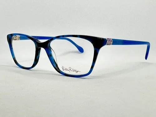 NEW Lilly Pulitzer Lindley Blue Marble 50.16.135 Women’s Eyeglass Frames W/Case 2