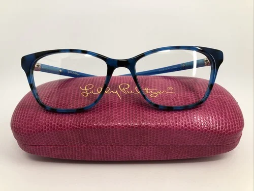 NEW Lilly Pulitzer Lindley Blue Marble 50.16.135 Women’s Eyeglass Frames W/Case 3