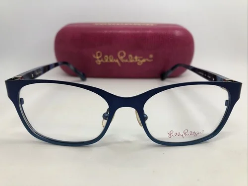 NEW Lilly Pulitzer Wright Navy 48.16.135 Women’s Eyeglass Frames W/Case