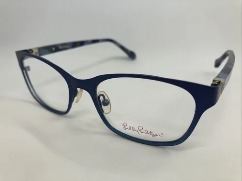 NEW Lilly Pulitzer Wright Navy 48.16.135 Women’s Eyeglass Frames W/Case 2