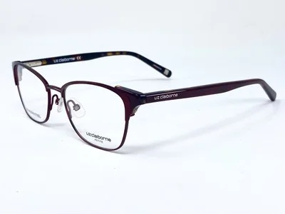 New LIZ CLAIBORNE L454 Metallic Burgundy Steel Womens Eyeglasses Frame 49-16-135 2
