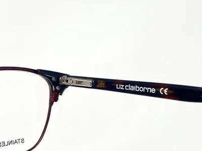 New LIZ CLAIBORNE L454 Metallic Burgundy Steel Womens Eyeglasses Frame 49-16-135 4