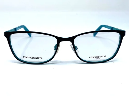 New LIZ CLAIBORNE Petite Black Blue L436 Womens Eyeglasses Frame 50-16-135
