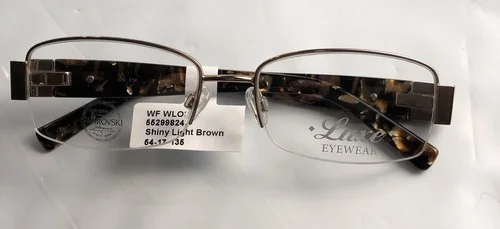 NEW LUXE EYEWEAR SWAROVSKI CRYSTAL WL0342 BROWN EYEGLASSES FRAMES 54-17-135 $124 2
