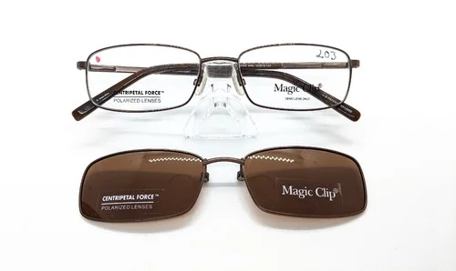 New Magic Clip M398 Magnetic Eyeglass Frame With Clip-On Sunglasses Combo