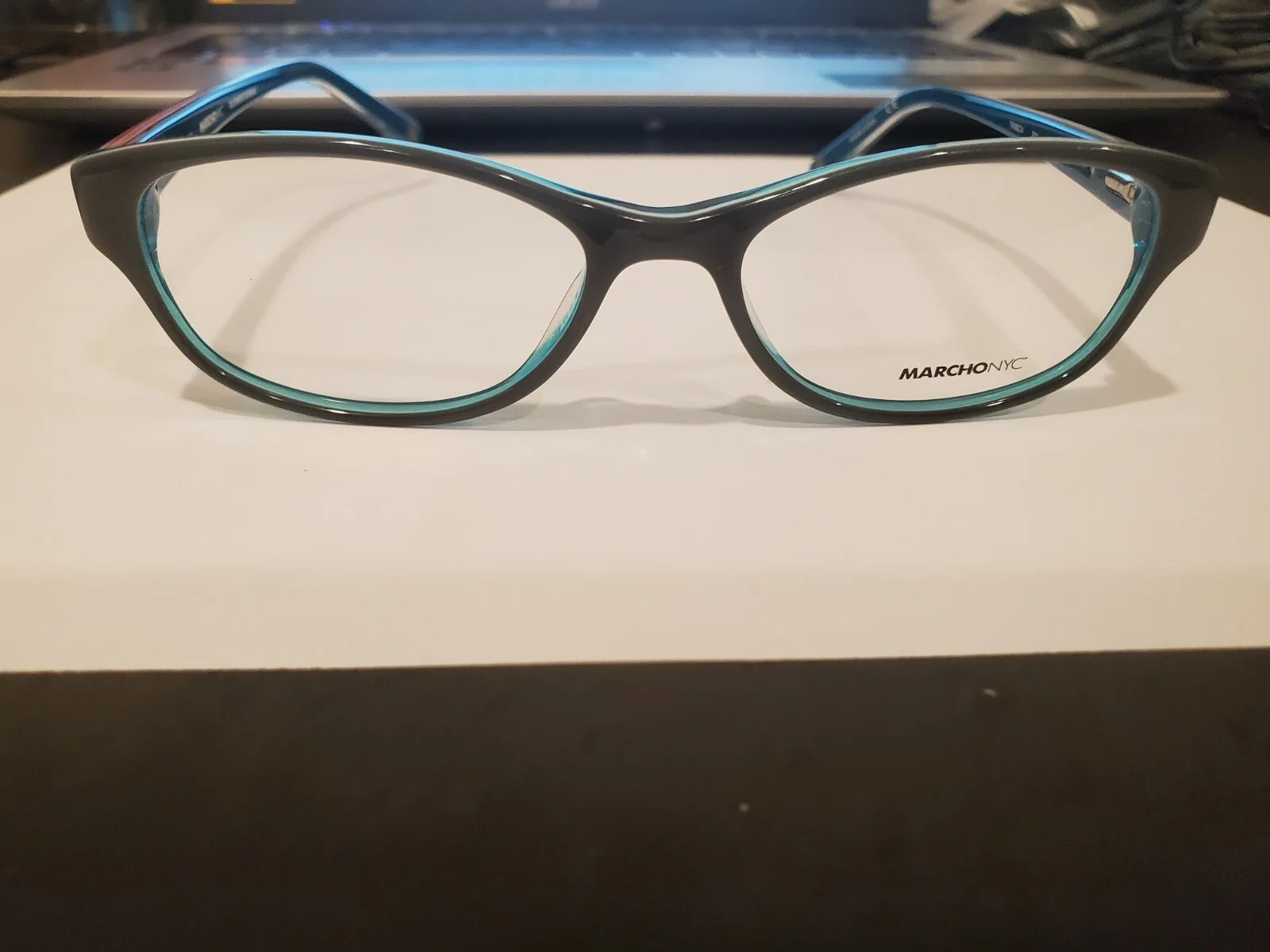 NEW Marchon Eyeglasses NYC Downtown Tribeca 300 GREY/BLUE 50-16-135MM B28MM