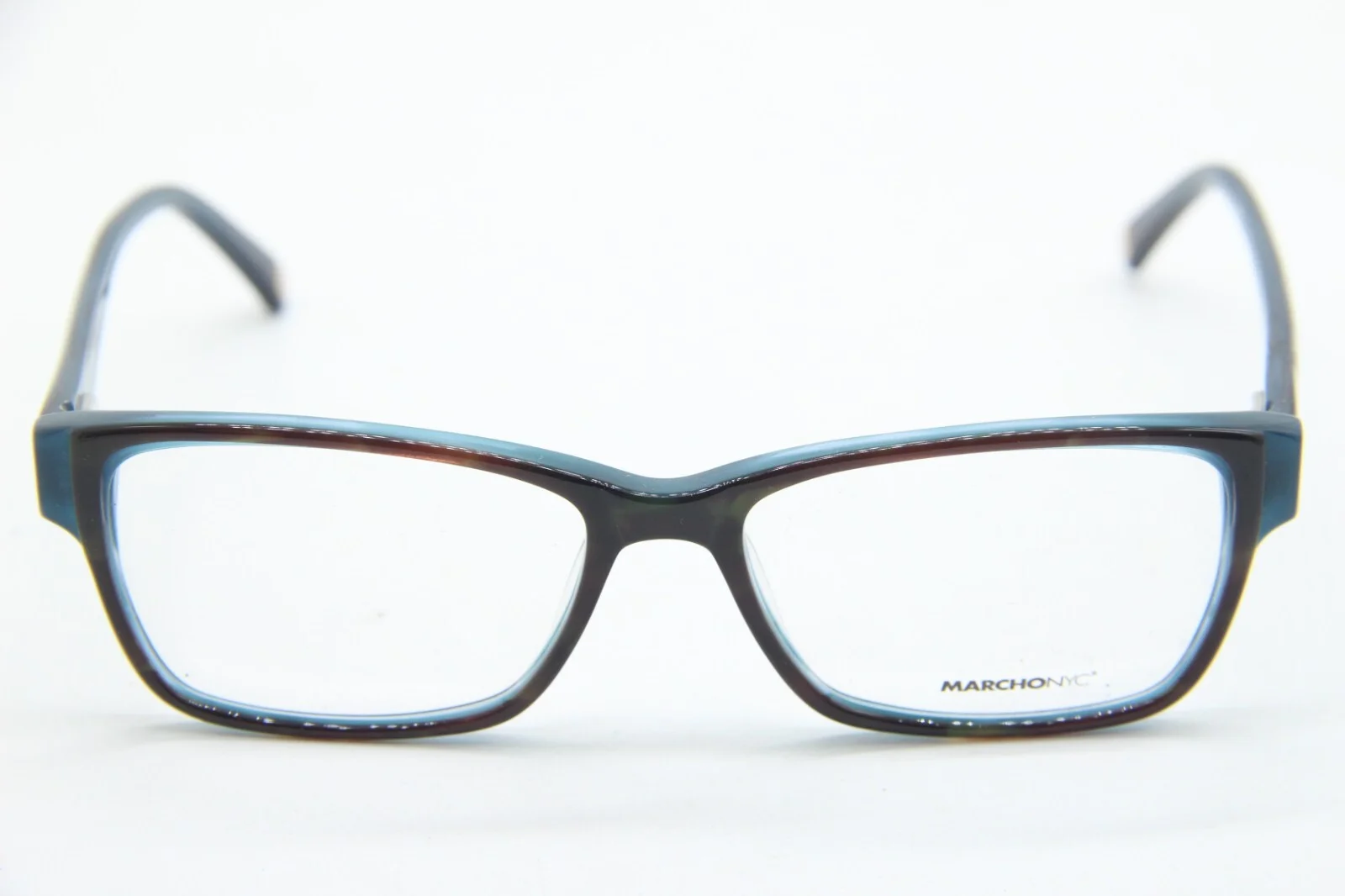 NEW MARCHON NYC DOWNTOWN FASHION AVE 215 HAVANA BLUE AUTHENTIC EYEGLASSES 52-16 3