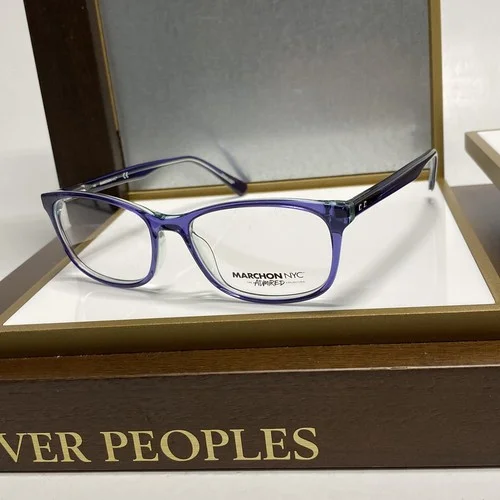 New MARCHON NYC M-5005 470 Blue Crystal Eyeglasses 52-16-140 Full Rim Frame