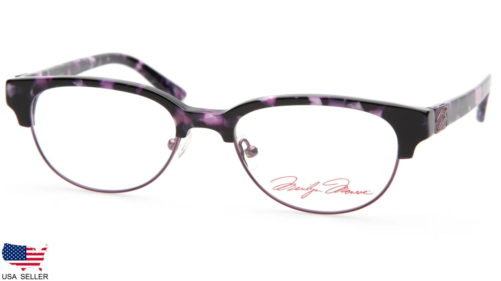 NEW MARILYN MONROE MMO 119 513 PURPLE MARBLE EYEGLASSES GLASSES MMO119 51-18-135