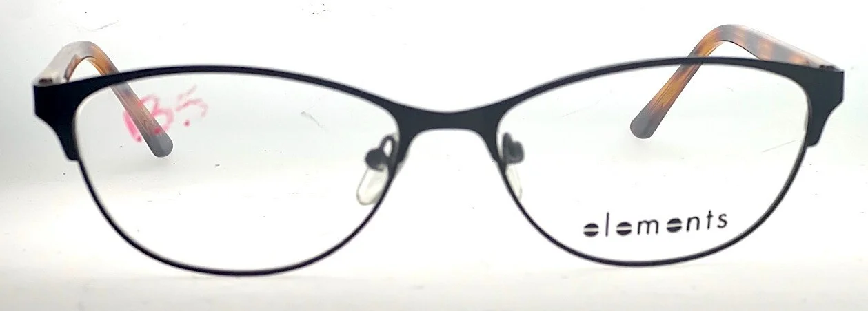 NEW! Matte Black/Tortoise Europa Elements EL-398 Eyeglass Frames 53-15-135 #185 2