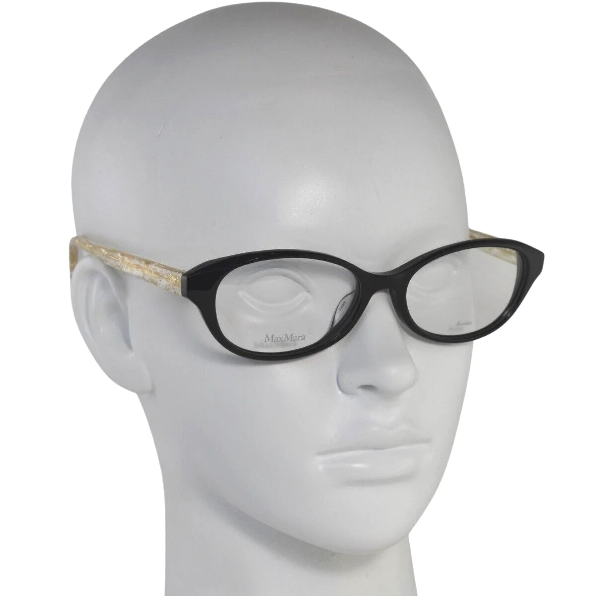 New Max Mara Eyeglasses - MM1381/F 807 - Black/ Gold Glitter temple (53-17-145) 2