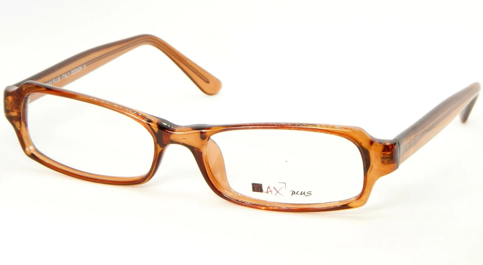 NEW MAX PLUS ITALY DESIGN MP008 BRN BROWN TRANSPARENT EYEGLASSES 52-20-140mm