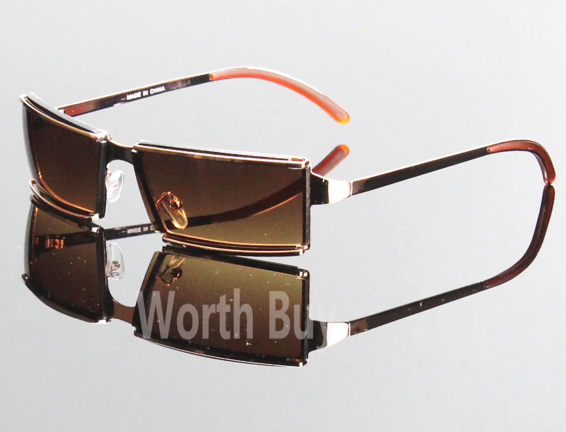 New Men Women Rectangular Frame Clear Lens Glasses Designer Fashion Wrap Around 2
