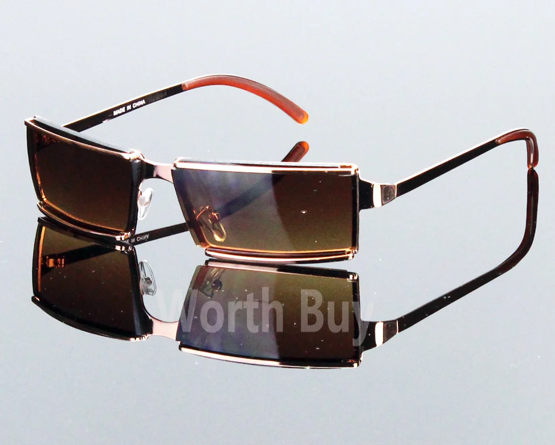 New Men Women Rectangular Frame Clear Lens Glasses Designer Fashion Wrap Around 3
