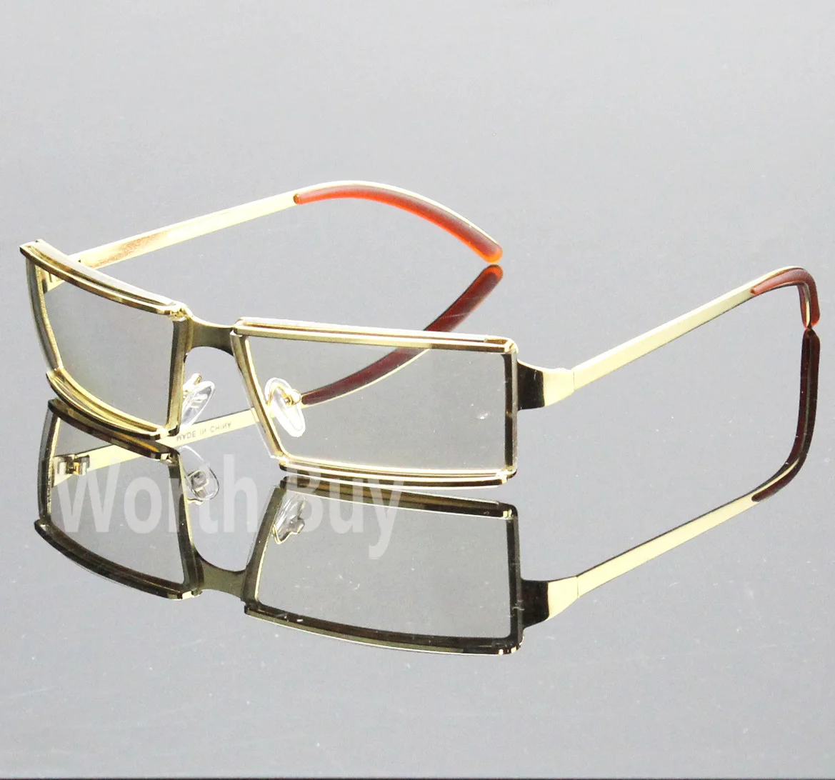 New Men Women Rectangular Frame Clear Lens Glasses Designer Fashion Wrap Around 4