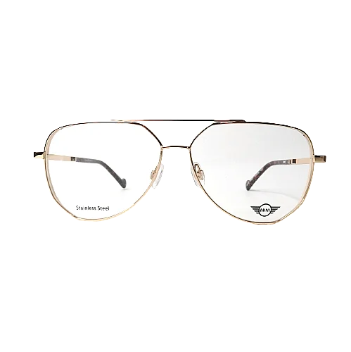 New MINI COOPER Aviator Eyeglasses 742008 Rose Gold Optical Frame 59-13-140
