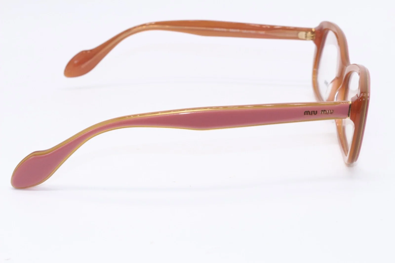 NEW MIU MIU VMU 01L LAJ-101 PINK BROWN AUTHENTIC FRAME DESIGNER EYEGLASSES 53-17 3