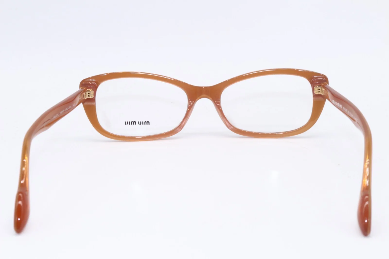 NEW MIU MIU VMU 01L LAJ-101 PINK BROWN AUTHENTIC FRAME DESIGNER EYEGLASSES 53-17 4