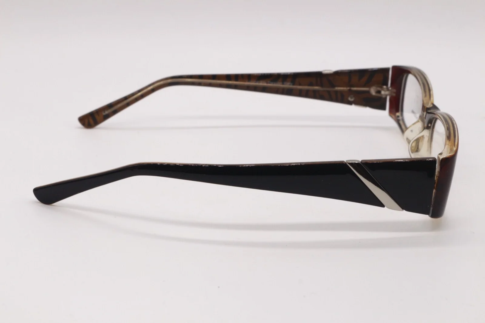 NEW MODERN TIGRESS BROWN BLACK DESIGNER AUTHENTIC FRAMES EYEGLASSES 52-16 3