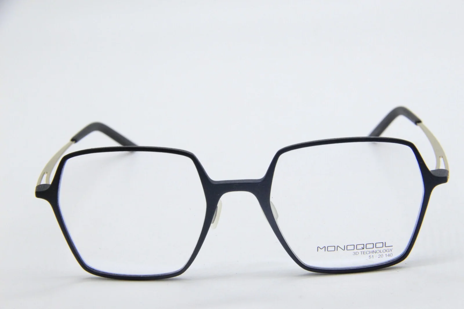 NEW MONOQOOL 3D TECHNOLOGY 11S BLACK GOLD AUTHENTIC EYEGLASSES 51-20 2