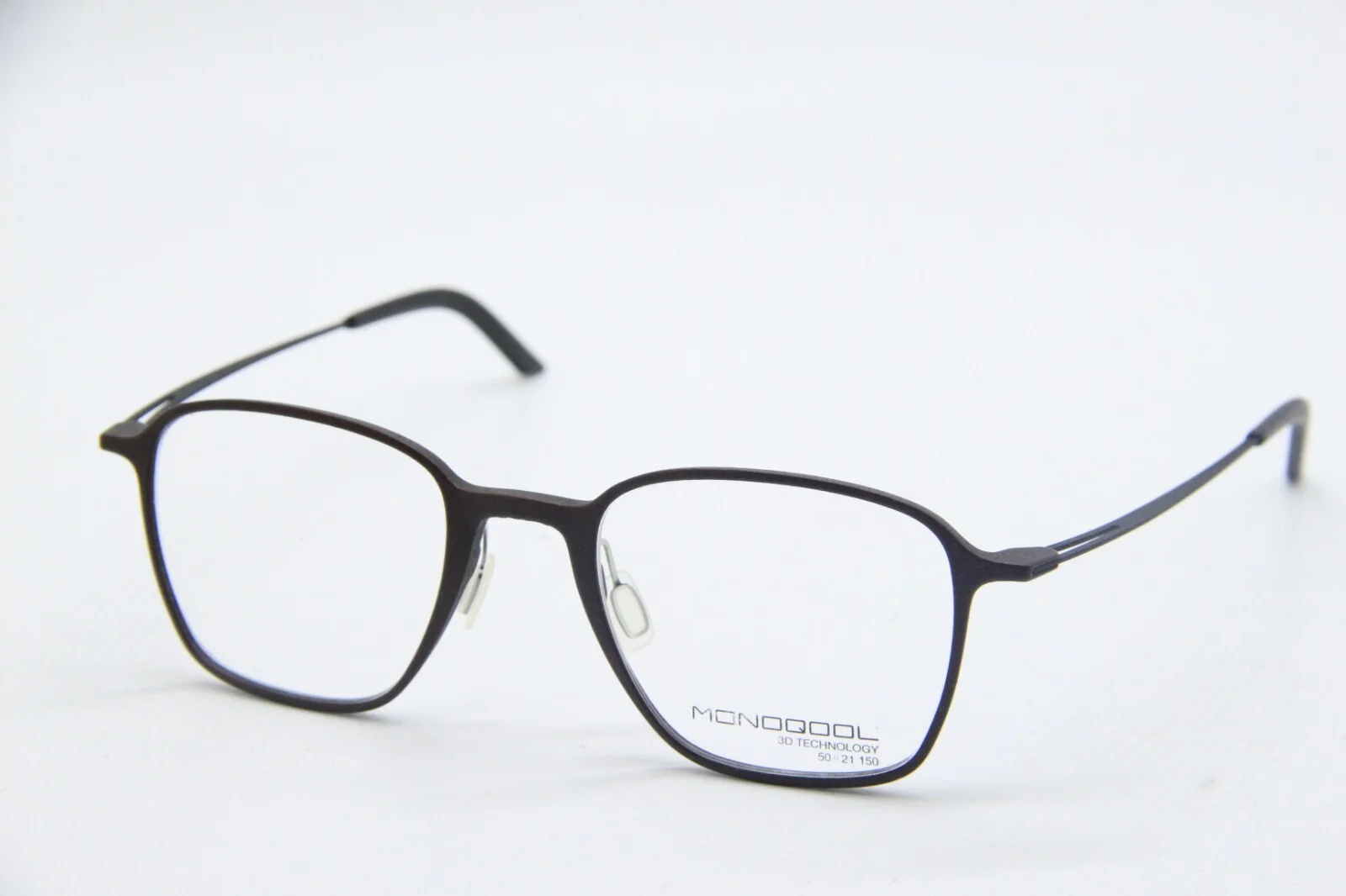 NEW MONOQOOL 3D TECHNOLOGY 12M BROWN BLACK SILVER AUTHENTIC EYEGLASSES 50-21 1