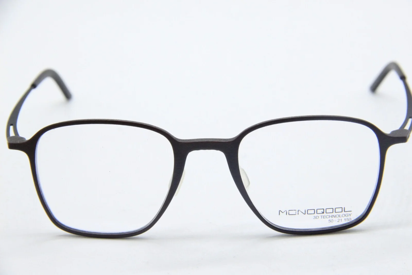 NEW MONOQOOL 3D TECHNOLOGY 12M BROWN BLACK SILVER AUTHENTIC EYEGLASSES 50-21 2