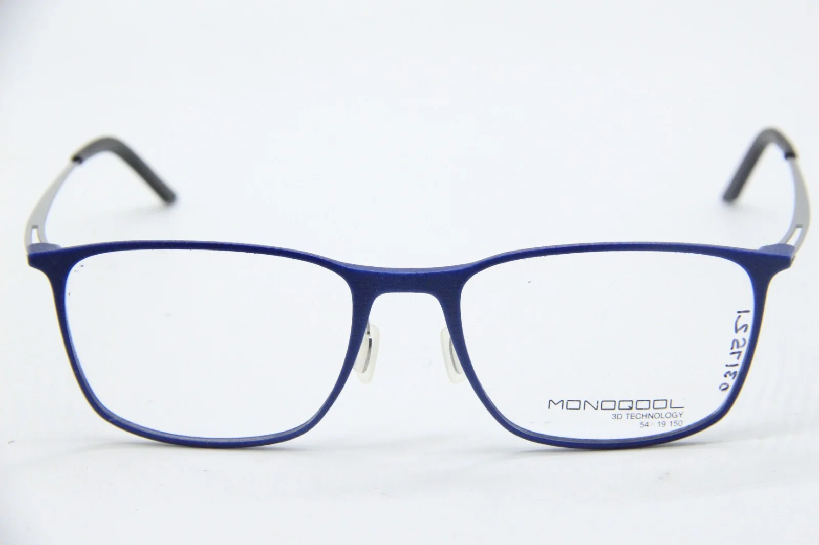 NEW MONOQOOL 3D TECHNOLOGY 19M BLUE BLACK SILVER AUTHENTIC EYEGLASSES 54-19 2