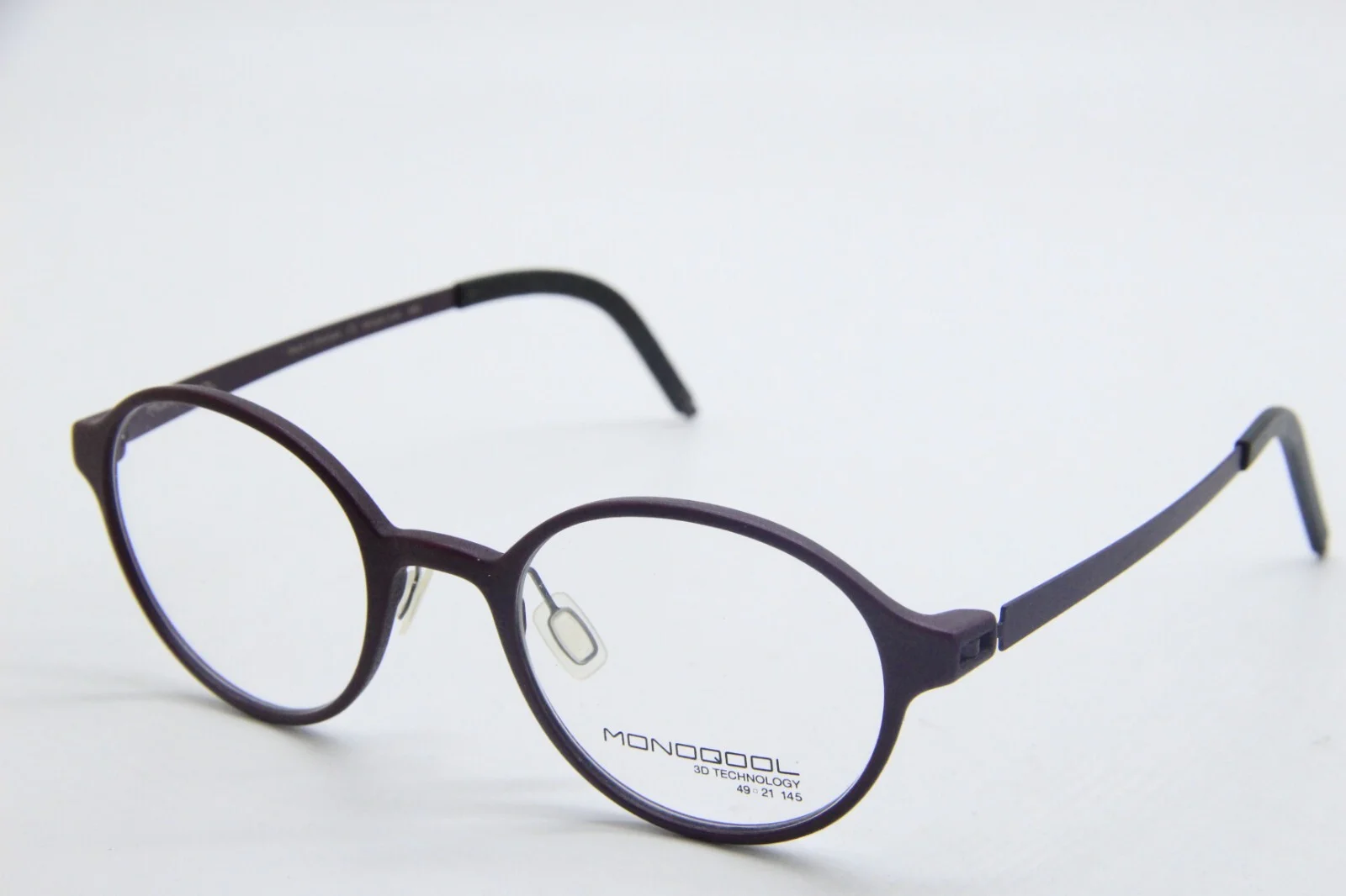 NEW MONOQOOL 3D TECHNOLOGY 44S PURPLE BLACK AUTHENTIC EYEGLASSES 49-21 1
