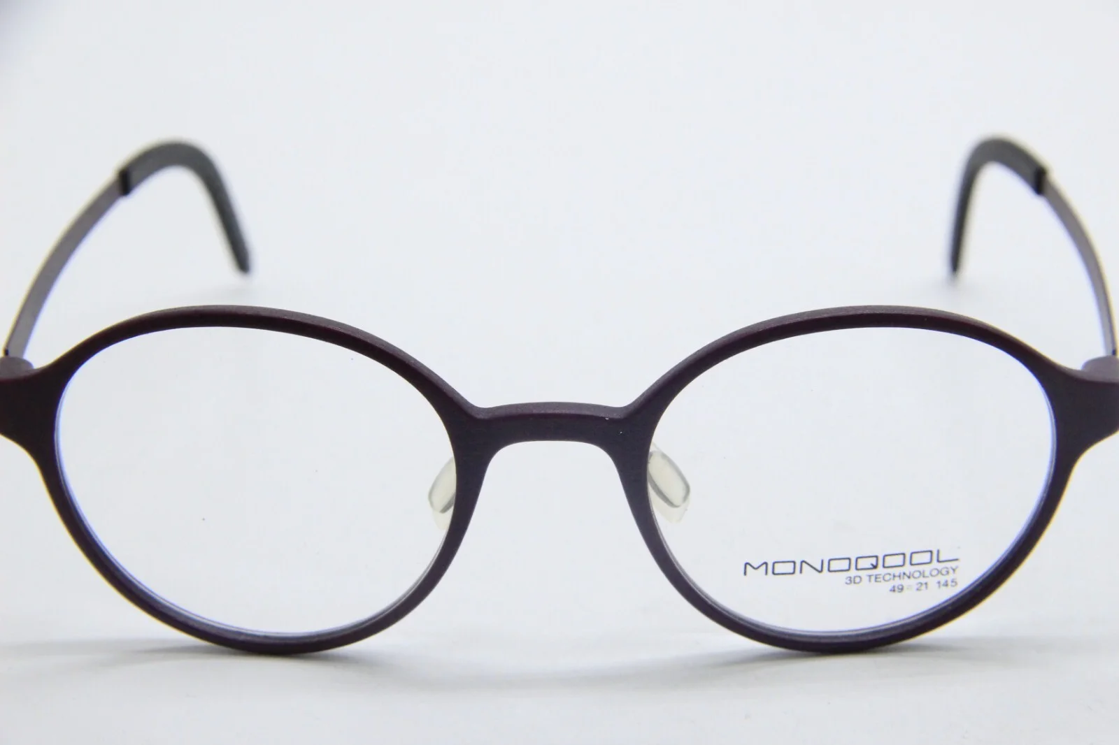 NEW MONOQOOL 3D TECHNOLOGY 44S PURPLE BLACK AUTHENTIC EYEGLASSES 49-21 2